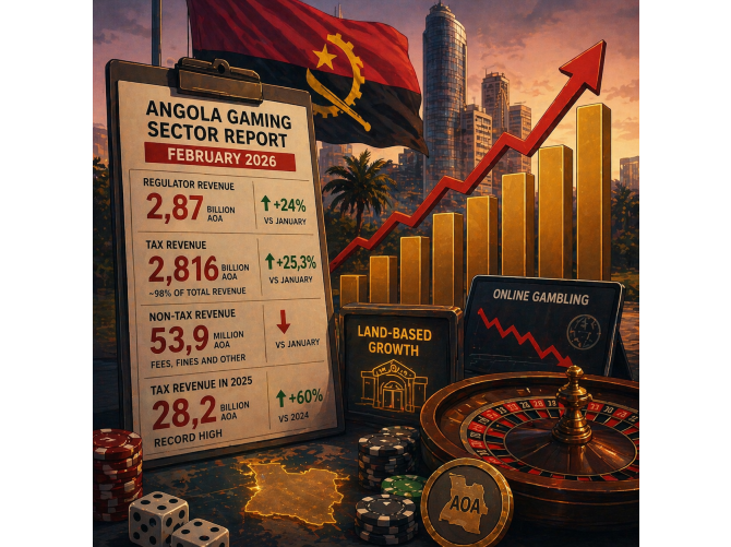 Доходы от гемблинга в Анголе выросли на 24% в феврале